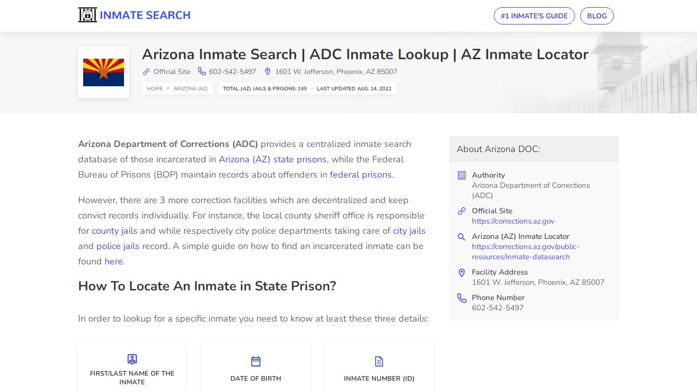 Arizona Inmate Search | ADC Inmate Lookup | AZ Inmate Locator